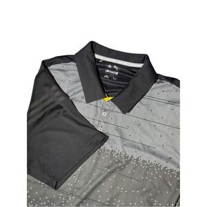 Adidas Climachill Golf Polo Mens 2XL Black Gray Pattern Short Sleeve Activewear